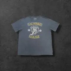 ガスモンキーガレージユーズド古着Tシャツ半袖プリントロゴ ダークグレーM109