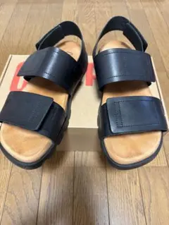 CAMPER 黒 サンダル レザー ベルト付き