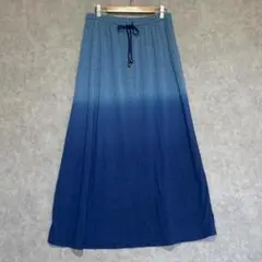 【美品】L&B1(L)グラデーションロングスカート＊裏地＊リゾート＊ウエストゴム