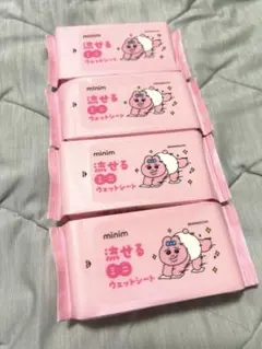 minim 流せるミニウエットシート　4コ　おぱんちゅうさぎ