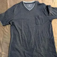 ダークグレー Vネック Tシャツ Lサイズ