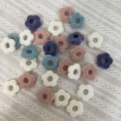 【27個セット】フラワー　花　パーツ　カボション　ビーズ　ハンドメイド