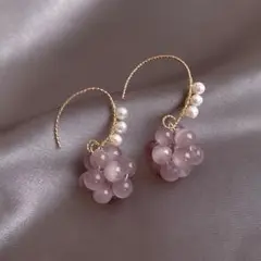 ピアス　両耳　ラベンダー