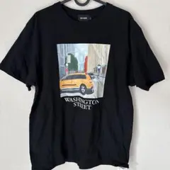 BEAMS ブラック Tシャツ グラフィックプリント