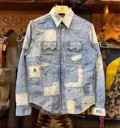 RRL パッチワークデニムシャツ M