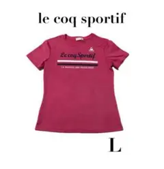 【ルコックスポルティフ】美品　半袖Tシャツ　スポーツウェア ピンク　レディースL
