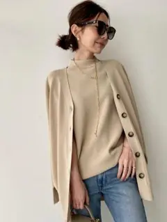 アパルトモン【新品タグ付き】Knit Cardigan☆ニットカーデ☆ベージュ