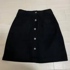 黒 ボタン付き ミニスカート Mサイズ　無地