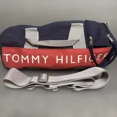TOMMY HILFIGER ドラムバッグ ネイビー/レッド