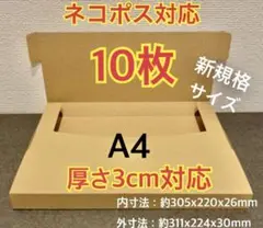 ● ●新商品【10枚】新規格A4サイズ(最大)ネコポス対応段ボール箱