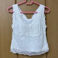 GU ジーユー　ブラフィール　レーシータンクトップ　タンクトップ　S