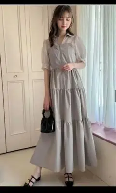 グレイル　シアー半袖 シャツワンピース ティアードワンピース