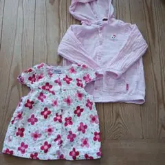 Miki House 花柄シャツ 110㎝　パーカー100㎝