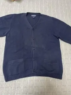 Lands' End 90s〜00sネイビー コットンニットカーディガン
