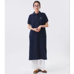 LACOSTE × BEAMS BOY ロング ポロ ワンピース ネイビー