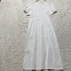 【UNIQLO】ユニクロ◇半袖 ワンピース 透け感 コットン S