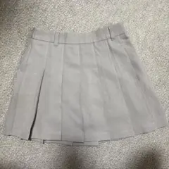 ベージュ プリーツスカート ショートパンツ付き