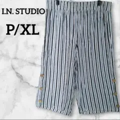 I.N. STUDIO 【P/XL】ストライプパンツ　白/黒