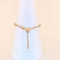 【フリーサイズ】人工ダイヤ付き指輪