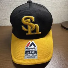 【新品・未使用】 ソフトバンクホークス キャップ 黒 黄色