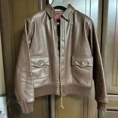 【美品】 EVISU A-1 フライト ジャケット 本革レザー 革ジャン 38 andmeat_yr-lj-a1
