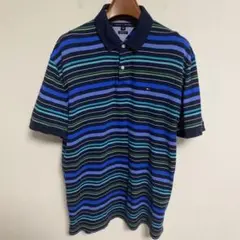 TOMMY HILFIGER トミーヒルフィガー ボーダー ポロシャツ XL