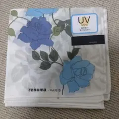 renoma　レノマ大判ハンカチ　薔薇　バラ　ブルーローズ　UVケア