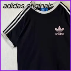【良品】 adidas アディダスオリジナルス ロゴ Tシャツ ３ストライプス