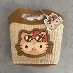日焼けキティ　サンリオ　ハローキティ かごバッグ　カバン　バック　日焼けシリーズ