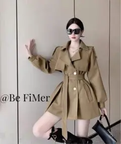 ジャケット レディース トレンチコート ショート丈 オルチャン
