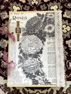 ハンドメイド☆ジャンクジャーナル雑記帳(vintage flower) 大判