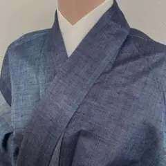 【春】21013o 紬　縦縞文様　正絹　しつけ付き　着物