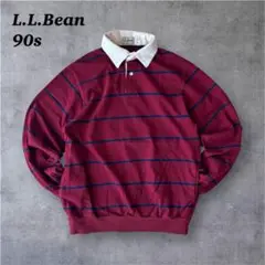 希少L.L.Bean ラグビーシャツ ボーダー ヴィンテージUSA製タグ　長袖