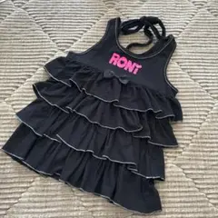 ロニィ　リボン付　ロゴ　フリル　トップス　ノースリーブ　タンクトップ　ギャル