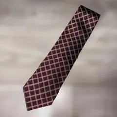 YVES SAINT LAURENT バーガンディ チェックネクタイ