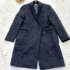 エポカ ロングコート モヘヤ アルパカ チャコールグレー 黒 40 L