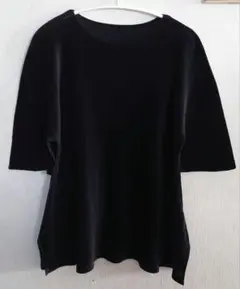 プリーツプリーズ 半袖カットソー 黒