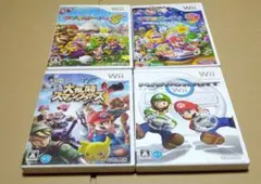 マリオパーティ マリオカート 大乱闘スマッシュブラザーズX Wii 4点セット