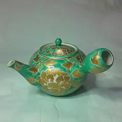 煎茶道具　萌黄地　金蘭手　急須　平安　清昌　共箱　煎茶　茶銚　京焼　陶芸 煎茶道具 萌黄地 金蘭手 急須 平安 清昌 共箱 煎茶 茶銚 京焼 陶芸