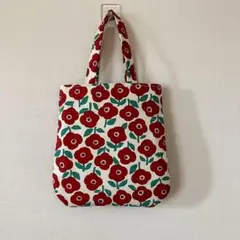 赤い花柄のミニバック