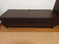 ダークブラウン 木製 テレビボード スリットデザイン