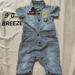 BREEZE ストライプオーバーオール 90