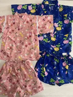 【値下げ】90cm マイメロディー&朝顔甚平
