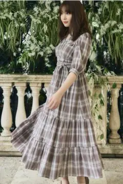 Herlipto☆Bergamo Plaid Tiered Long Dress 2025年最新】bergamo plaid tiered long dressの人気アイテム