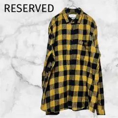 ＊RESERVED＊【L】メンズイエローチェックシャツ カジュアル