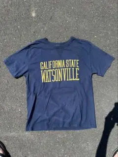 90s ヴィンテージ　tシャツ　半袖　古着　アメリカ製　カレッジ　ネイビー