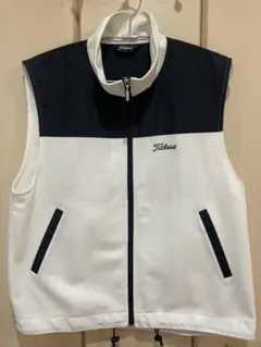 Titleist ジップアップベスト ホワイト/ネイビー