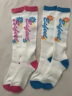 花柄 ハイソックス 2足セット