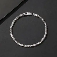シルバー 925 ブレスレット 3mm 18cm ロープチェーン メンズ 銀