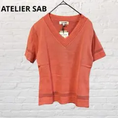 新品未使用 アトリエサブ♡半袖Tシャツカットソー オレンジ M 日本製 コットン